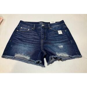 Time and True Blue Jean Denim Cut Off Shorts Womens Size 8 Relaxed Fit High RIse
